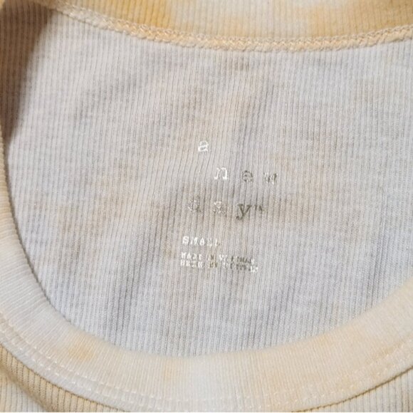 A New Day Tie Dye Light Peach & White Ribbed Tank Top Size Small - Picture 3 of 5